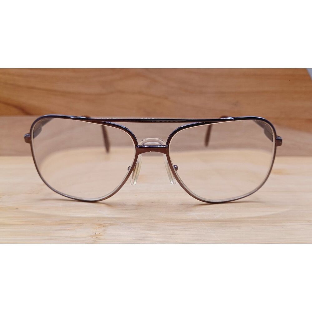 L Amy Westport Brown Navigator Frame Eyeglasses 57 15 145 Made in France